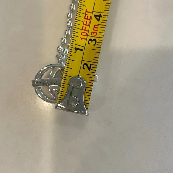 Gucci Made in Italy Sterling Silver double Logo Pendant necklace NEW - Picture 4 of 4